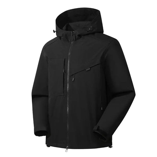 Herren Skijacke mit Kapuze | Winterjacke mit Reißverschlusstaschen