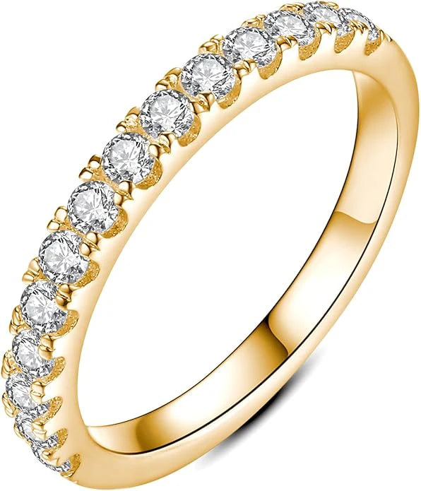 Moissanit Ehering Ring | Gold 18K