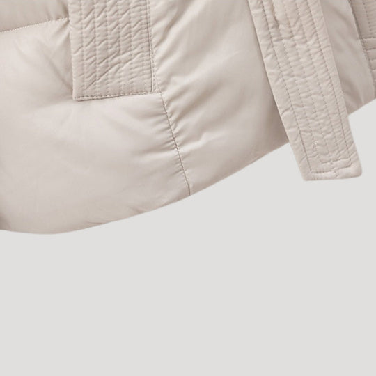 Gefütterte Jacke mit Bindegürtel für Damen | Kurze Oberbekleidung mit Kapuze