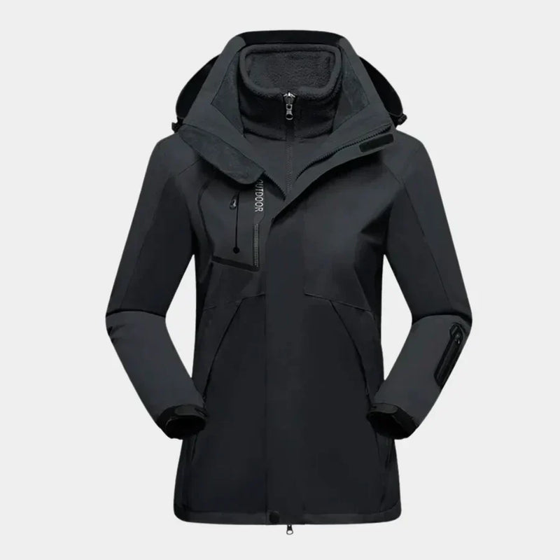 Damen Skijacke | Winterjacke mit Kapuze und Taschen