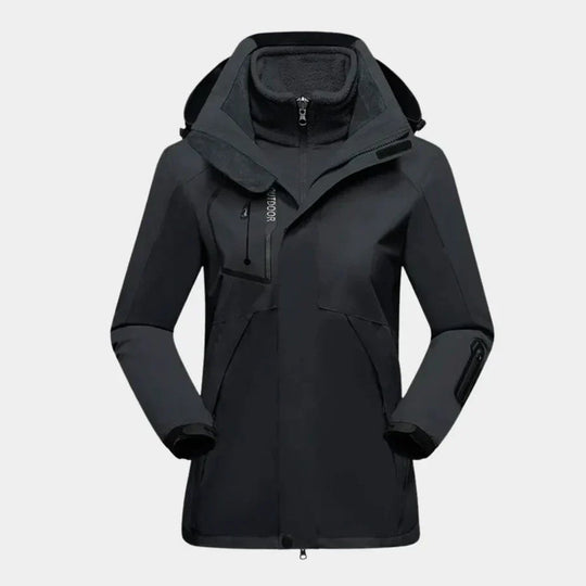 Damen Skijacke | Winterjacke mit Kapuze und Taschen