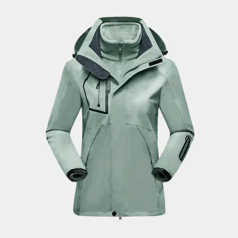 Damen Skijacke | Winterjacke mit Kapuze und Taschen