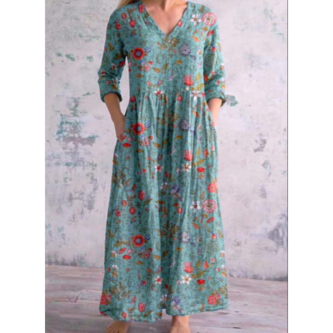 Damen-Blumenkleid | Böhmisch Maxi