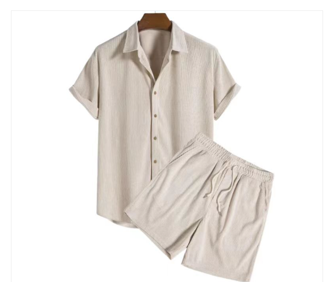 Cord-Poloshirt und Kurze Hosen für Herren | Zweiteilig | Sommer