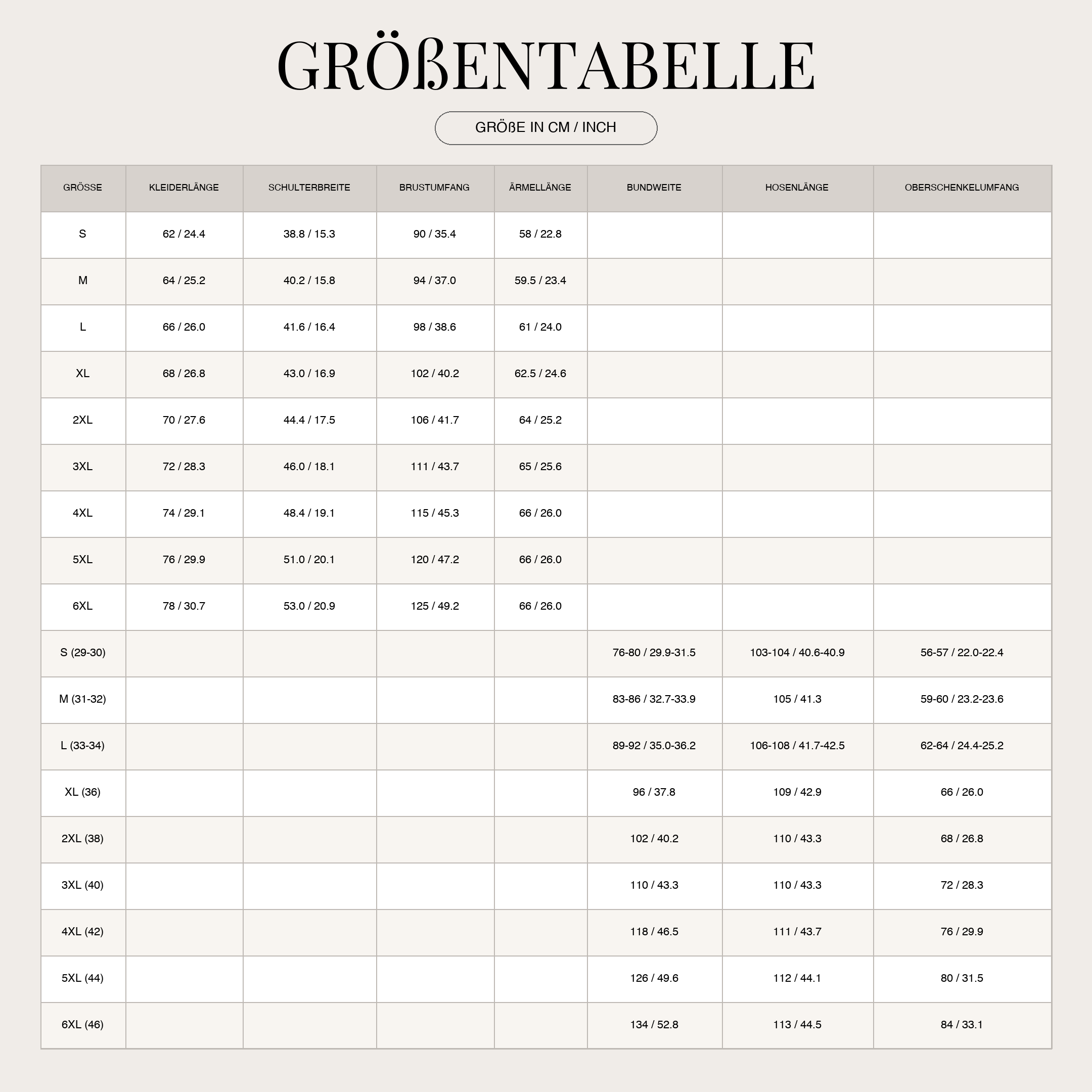 Size Chart