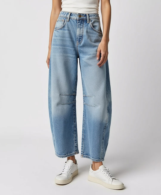High-Waist Wide-Leg Jeans – Locker geschnittene Damen-Denim
