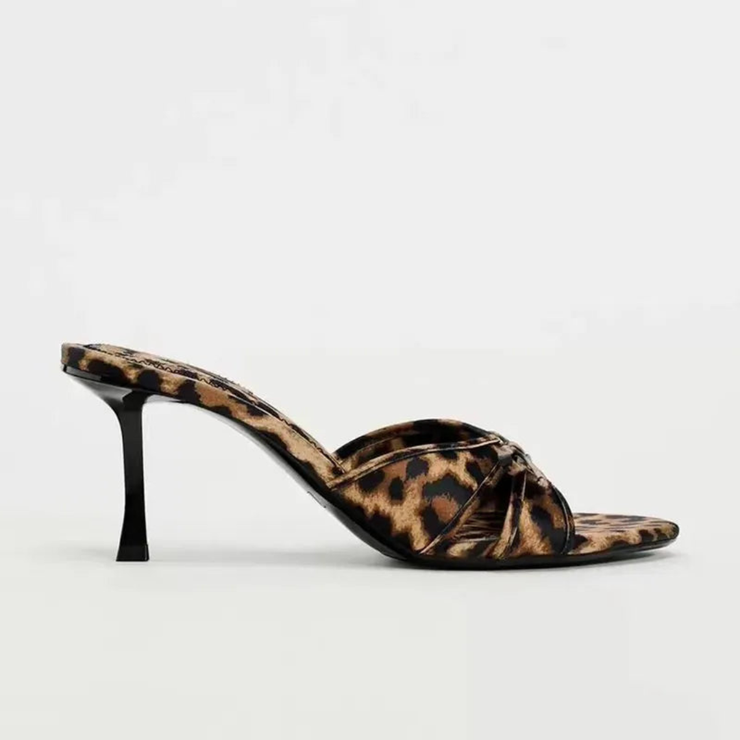 Satin-Sandalen mit Absätzen für Damen | Bogen Einzelheiten