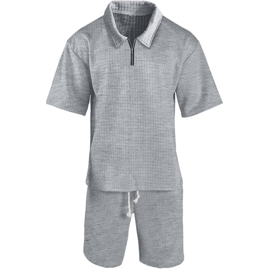 Herren Waffelstrick Kurz Set | Zweiteilig