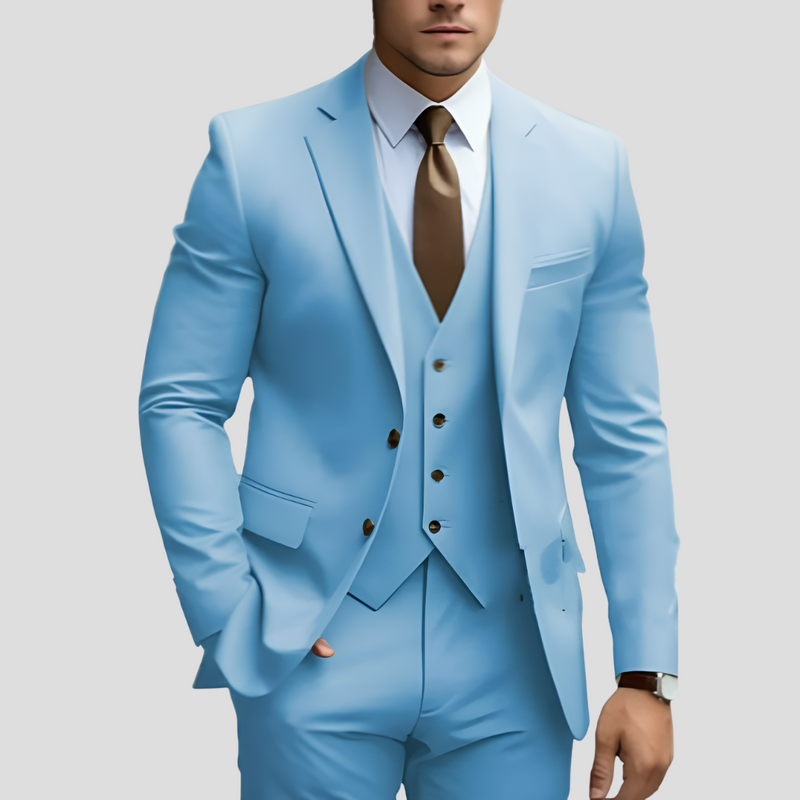 Dreiteiliger Schlanke Passform Anzug für Herren | Formales Hochzeits- und Business-Outfit