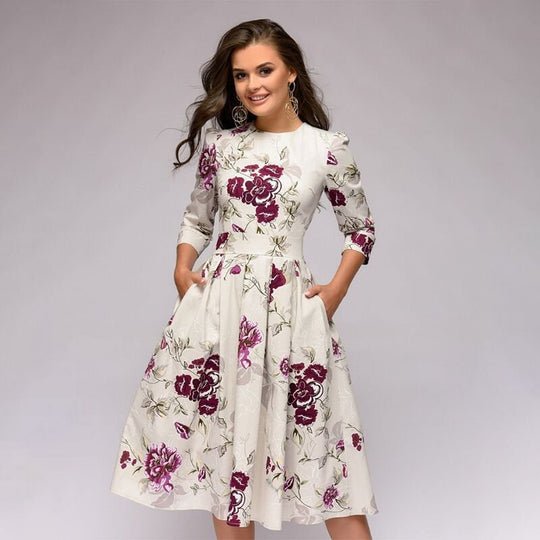 Klassisches A-Linien-Kleid | Midi für Damen