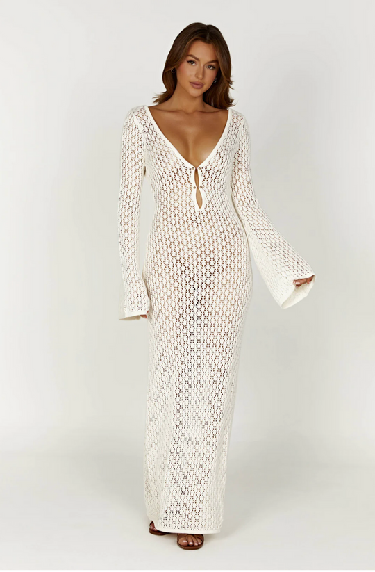 Damen Sommer Häkelkleid | Maxi