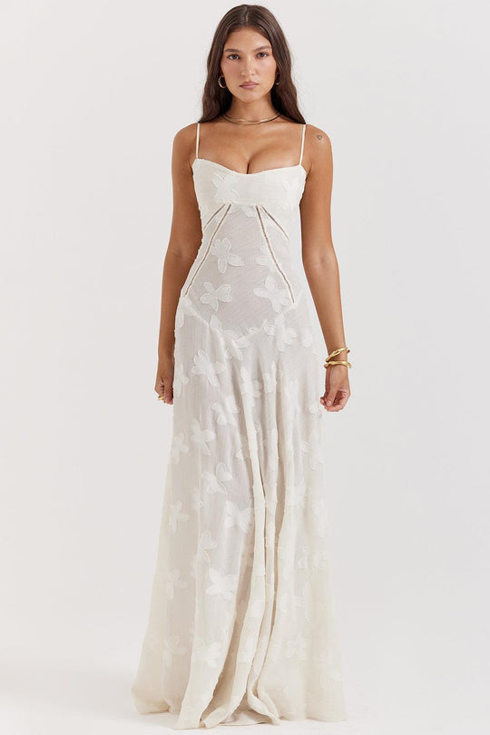 Damen Spitze Korsett Rücken Kleid | Maxi