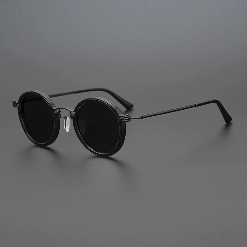 Weinlese-inspirierte Herren-Sonnenbrille | Rund