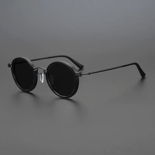 Weinlese-inspirierte Herren-Sonnenbrille | Rund