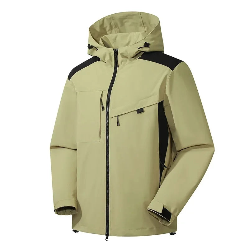 Herren Skijacke mit Kapuze | Winterjacke mit Reißverschlusstaschen