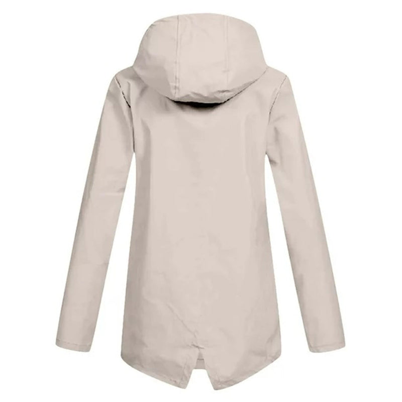 Langer Regenmantel mit Kapuze für Damen | Leichte Draußen-Bekleidung