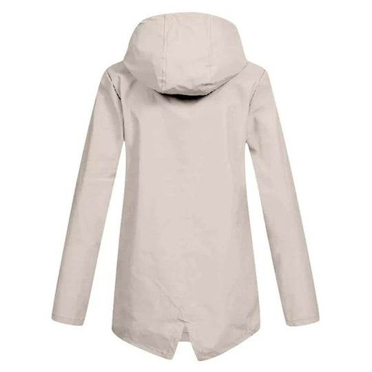 Langer Regenmantel mit Kapuze für Damen | Leichte Draußen-Bekleidung