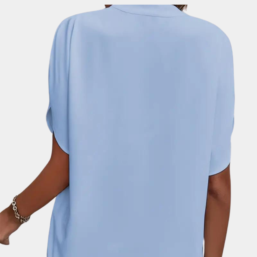 Damen Kurzarm Sommerbluse | V-Ausschnitt