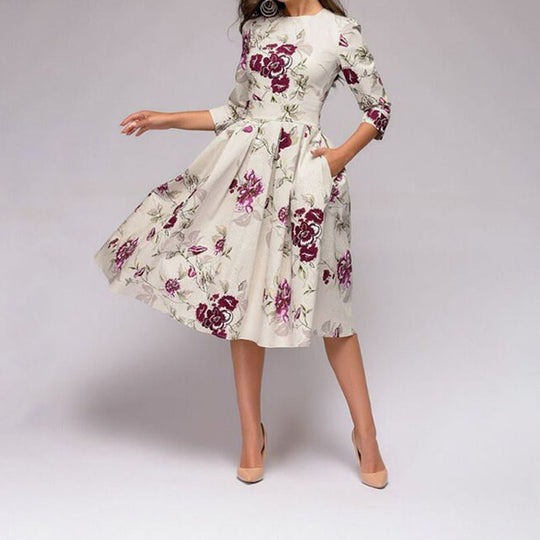 Klassisches A-Linien-Kleid | Midi für Damen