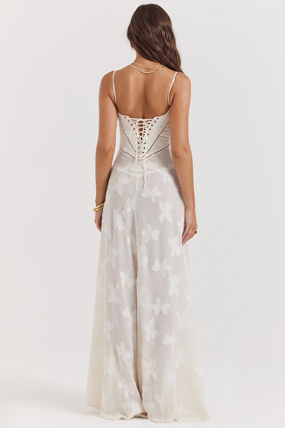 Damen Spitze Korsett Rücken Kleid | Maxi