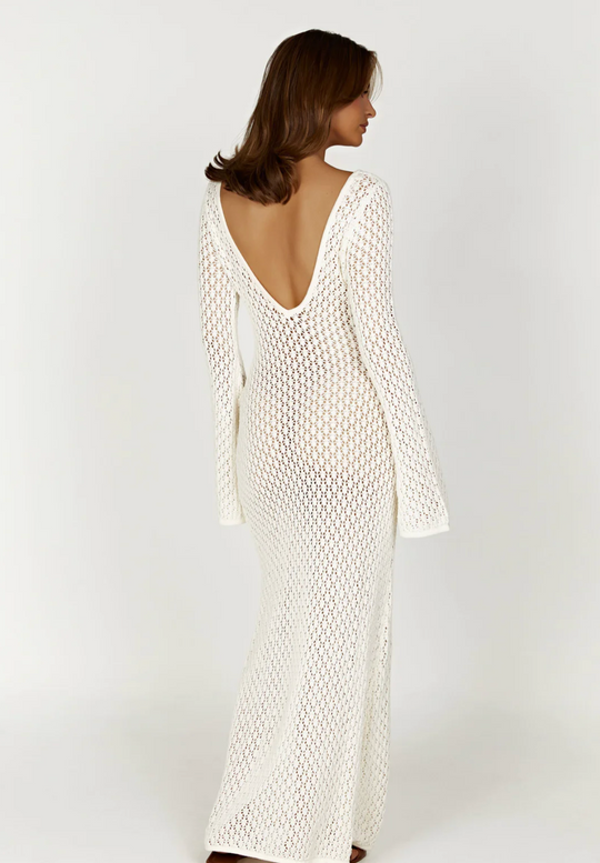Damen Sommer Häkelkleid | Maxi