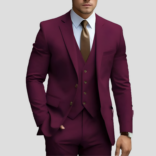 Dreiteiliger Schlanke Passform Anzug für Herren | Formales Hochzeits- und Business-Outfit