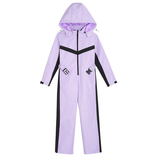 Kinder Skioverall für Mädchen | Einteiler Winteranzug mit Fleecefutter