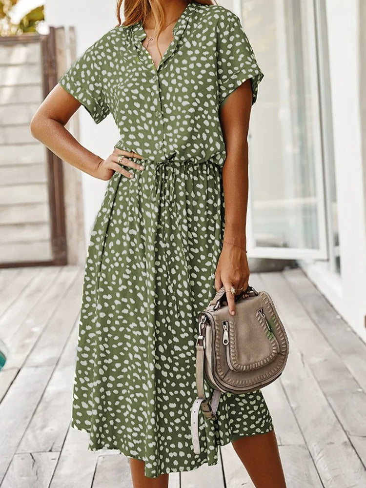 Damen Kleid mit Kordelzug | Midi