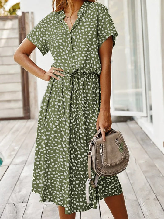 Damen Kleid mit Kordelzug | Midi