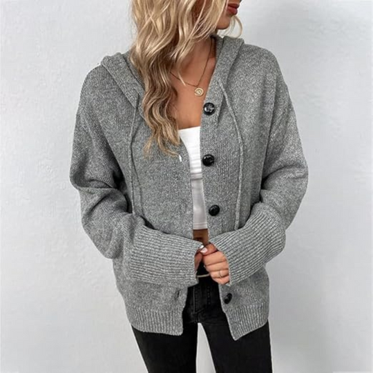 Warme Strickjacke für Damen | Button-Down