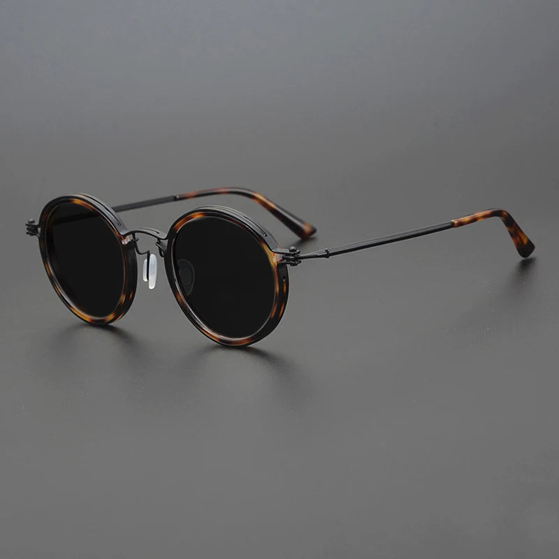 Weinlese-inspirierte Herren-Sonnenbrille | Rund