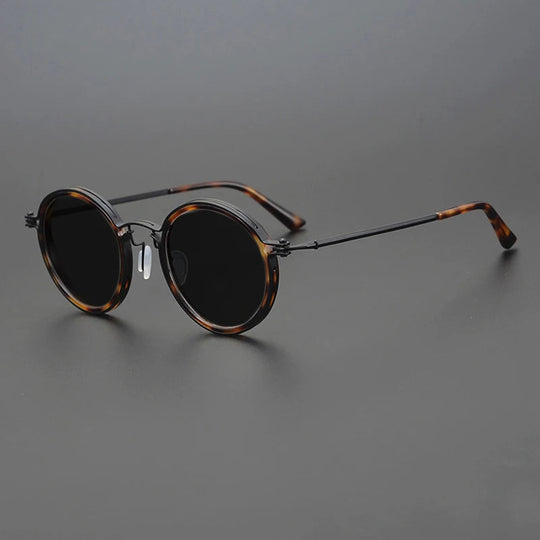 Weinlese-inspirierte Herren-Sonnenbrille | Rund