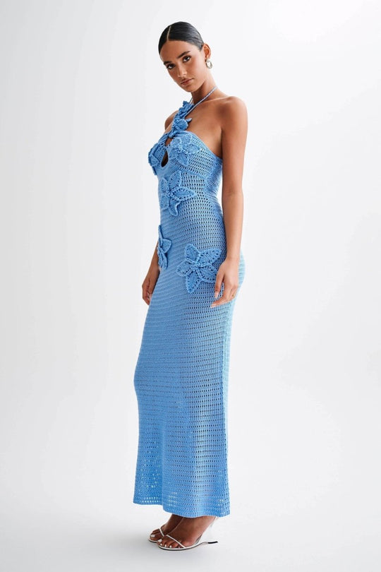 Florales Häkelkleid für Damen | Maxi
