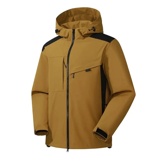 Herren Skijacke mit Kapuze | Winterjacke mit Reißverschlusstaschen