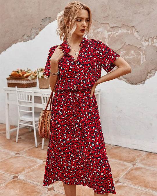 Damen Kleid mit Kordelzug | Midi