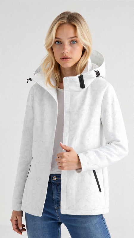 Bedruckte Draußen-Jacke mit Kapuze für Damen | Leichter, lässiger Windbreaker