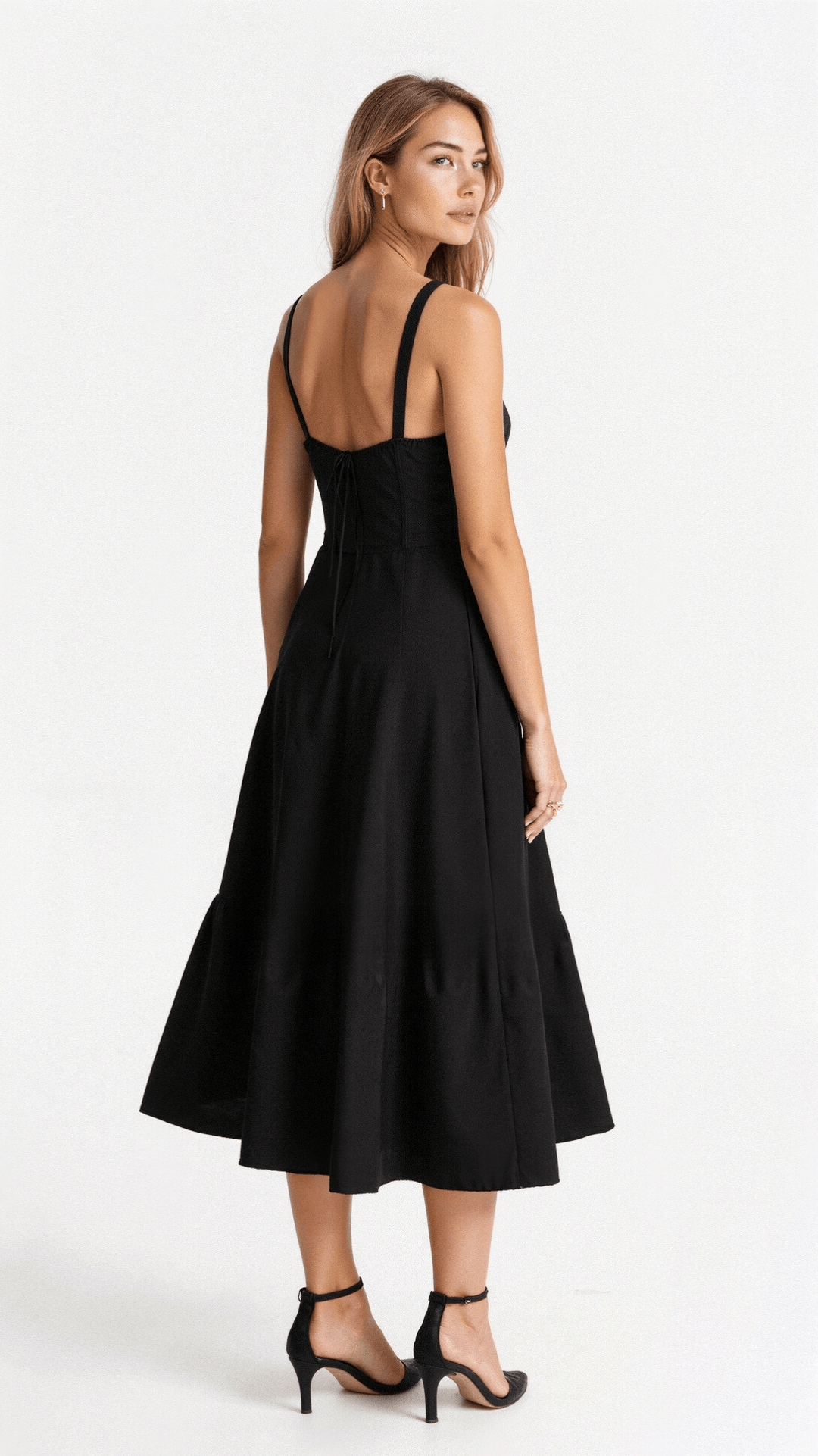 Damen Sweetheart Ausschnitt Blumen Kleid | Midi