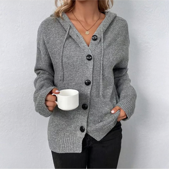 Warme Strickjacke für Damen | Button-Down