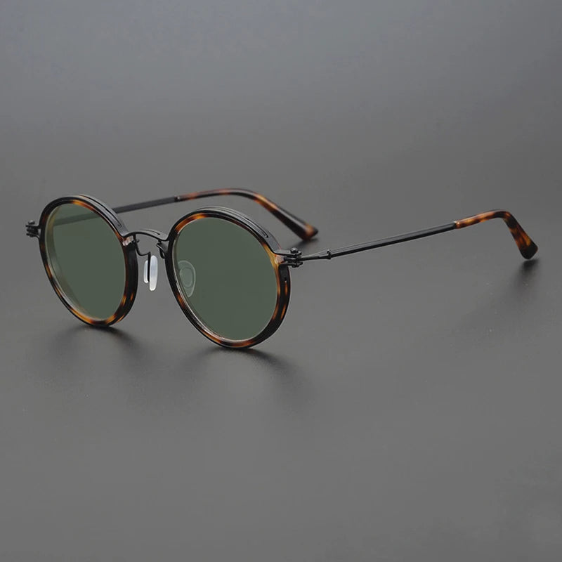 Weinlese-inspirierte Herren-Sonnenbrille | Rund