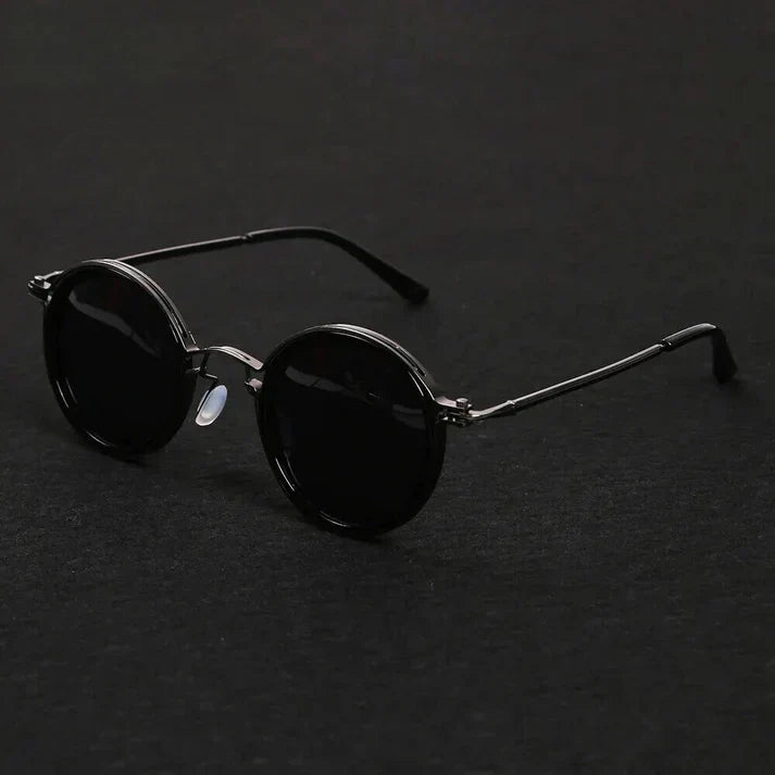 Weinlese-inspirierte Herren-Sonnenbrille | Rund