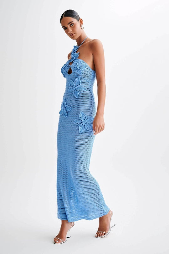 Florales Häkelkleid für Damen | Maxi