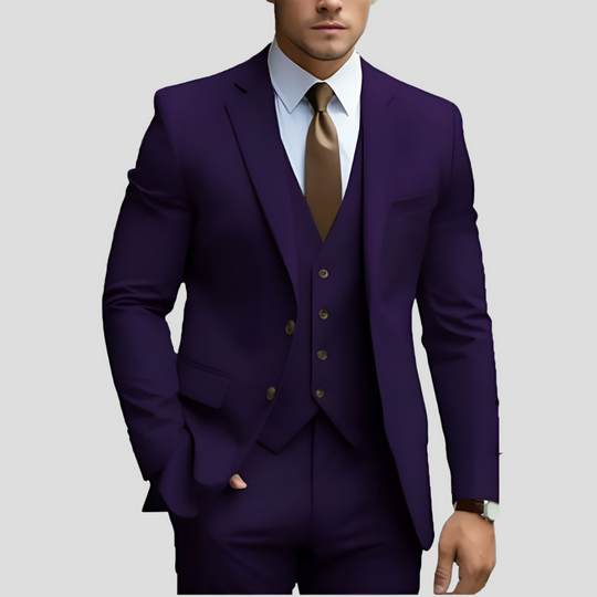 Dreiteiliger Schlanke Passform Anzug für Herren | Formales Hochzeits- und Business-Outfit