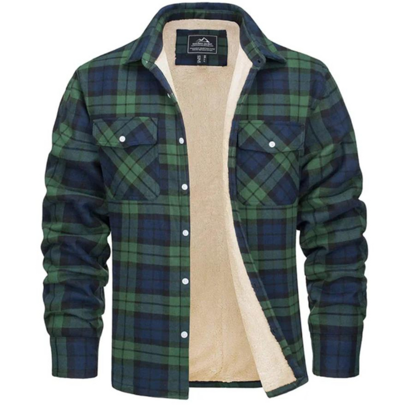 Herren Fleecegefütterte Karierte Jacke | Warme Winter Oberbekleidung