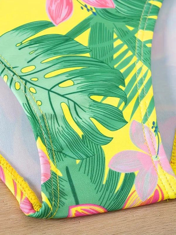 Damen Bikini mit tropischem Gestaltung | Einteiler