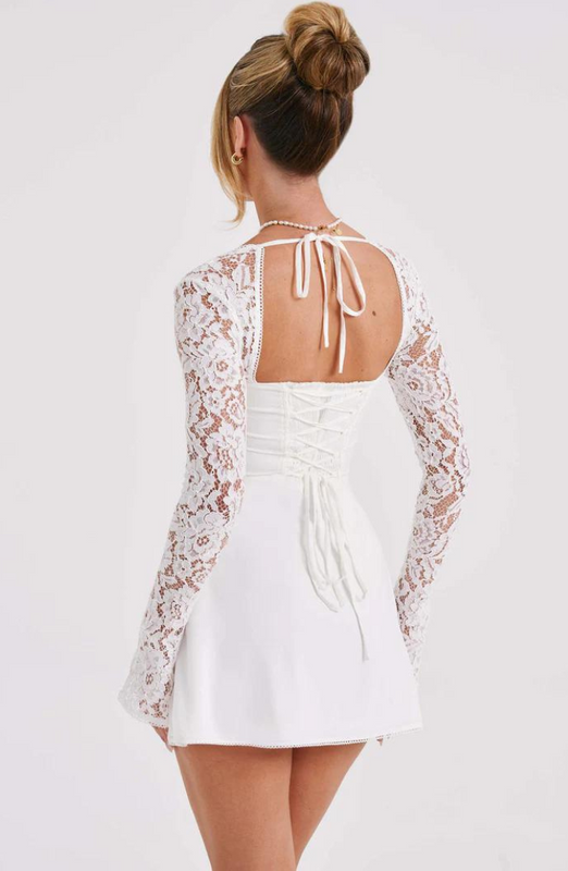 Elegantes Damen Minikleid aus Spitze | Trägerlos