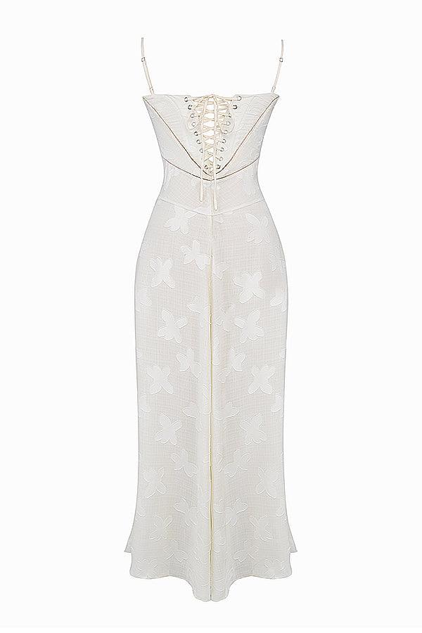 Damen Spitze Korsett Rücken Kleid | Maxi