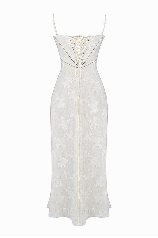 Damen Spitze Korsett Rücken Kleid | Maxi