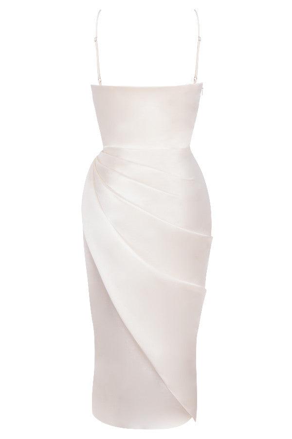 Damen Satin Korsettkleid | Midi