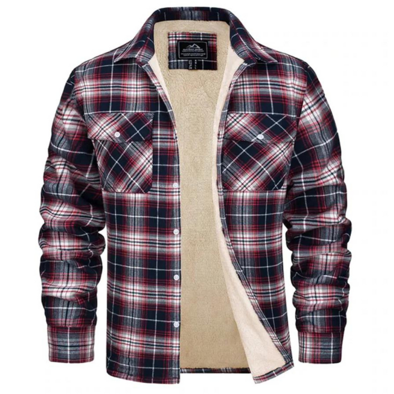 Herren Fleecegefütterte Karierte Jacke | Warme Winter Oberbekleidung