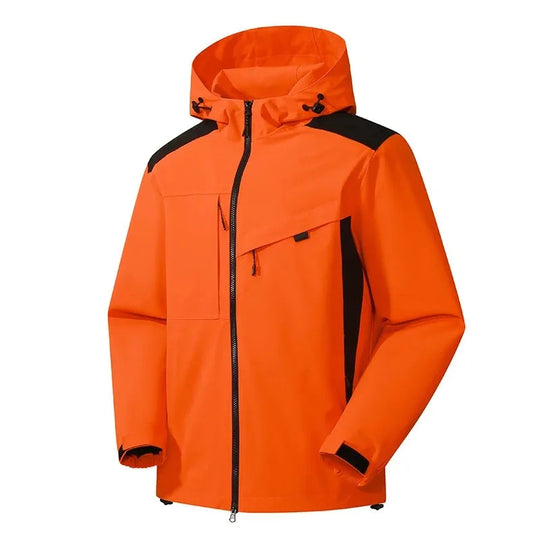 Herren Skijacke mit Kapuze | Winterjacke mit Reißverschlusstaschen